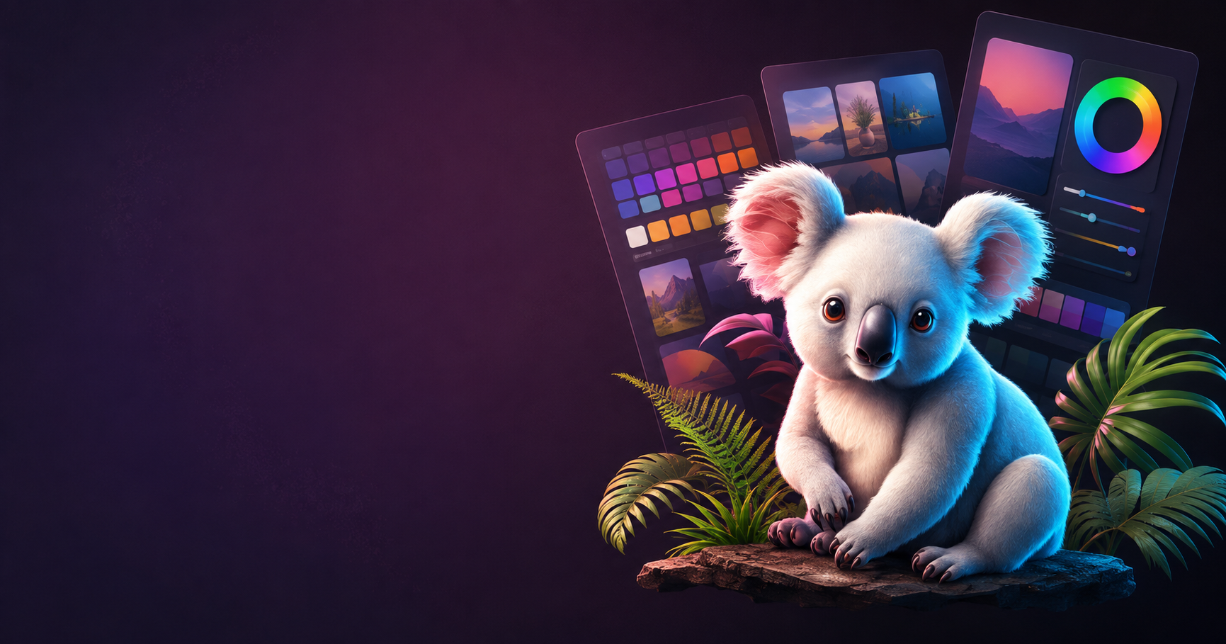 Creative koala with online design tools